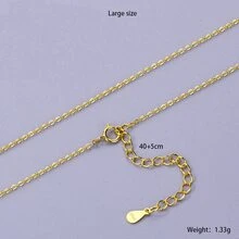 簡約優雅的s925純銀項鍊,適合女性日常佩戴 - 金色 - 查看 3