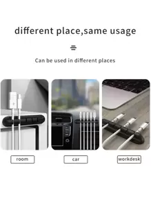 7/5/3 Slots Cable Clips - Cord Organizer, Cable Management, Cable Organizer Clips Cord Holder, Cable Organizer Cord Holder For Desk, Charging Cable Holder Cord Clips, Nightstand Cord Organizer Cable Management Wire Clip,Self Adhesive Cable Management For USB Cable/Power Cord/Wire, Car And Desk, Home And Office, Charging Accessory Cables, Mouse Cable, PC- Rubber Adhesive Cord Hooks Fit Home, Cubicle, Car, Desk Accessories