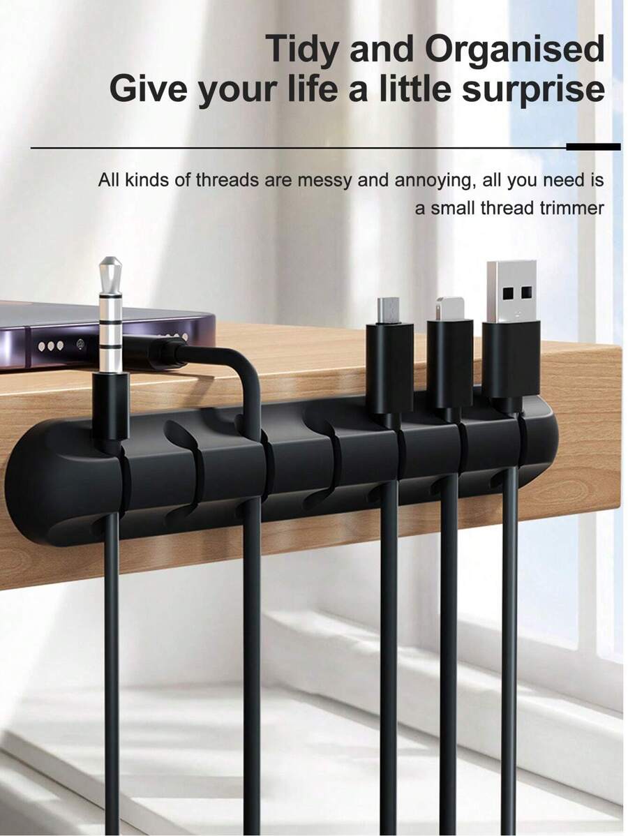 7/5/3 Slots Cable Clips - Cord Organizer, Cable Management, Cable Organizer Clips Cord Holder, Cable Organizer Cord Holder For Desk, Charging Cable Holder Cord Clips, Nightstand Cord Organizer Cable Management Wire Clip,Self Adhesive Cable Management For USB Cable/Power Cord/Wire, Car And Desk, Home And Office, Charging Accessory Cables, Mouse Cable, PC- Rubber Adhesive Cord Hooks Fit Home, Cubicle, Car, Desk Accessories