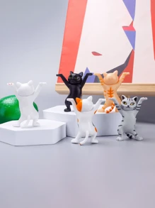 5 Lifting Cat Dancing Cat Hand Ornaments Animated Cat Fashion Toys Enchanting Cat Twist Cake Ornaments - Multicolor - View 1