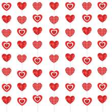 1個各種粉紅色心形掛飾,適用於情人節,紙門掛裝飾用於聚會 - 愛心掛件 - 查看 1