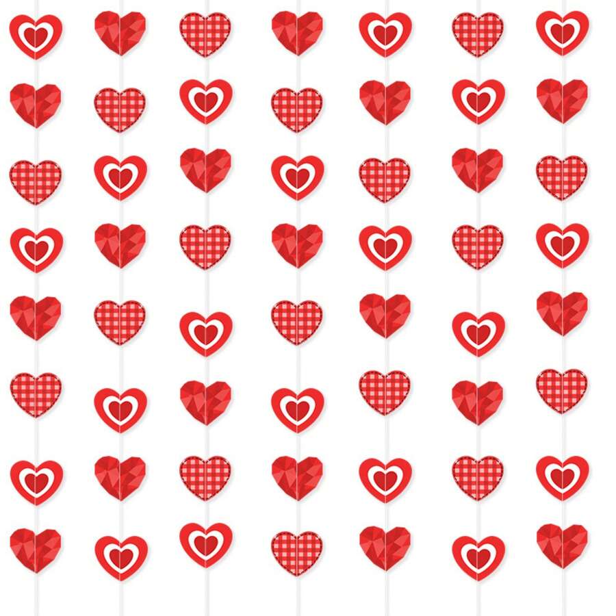 1個各種粉紅色心形掛飾,適用於情人節,紙門掛裝飾用於聚會 - 愛心掛件 - 查看 1