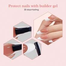 French Gel Nail Tips 240Pcs French Tip Press On Nails Coffin 3 In 1 X-Coat Tips Pre-Applied Fake Nails For Nail Art 15 Size Christmas Press On Nails Short, Glue On Nails For Women Gift, Supremely Fit Natural
