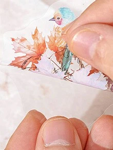 CANDY POETRY 30入組復古風格植物和花卉拼貼貼紙套裝,用於diy相簿、筆記本、電腦和手機裝飾與創意規劃 - 綠色 - 查看 3