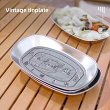 1入組/個溫馨家居戶外鐵製水果盤和零食盤,北歐復古薯條和蔬菜碟,船形雜物盤 - 溫馨小屋 - 查看 4