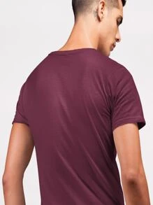 Men T-Shirts - 紫紅色 - 查看 2