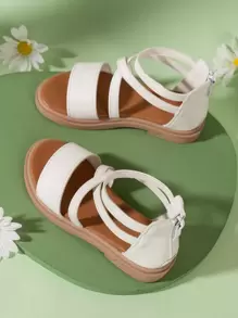 Girls' Roman Sandals Flat Cross Strap Summer Fashionable And Versatile Princess Sandals - Brown - View 2