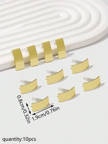 10入組韓式簡約幾何形金屬耳飾diy材料（耳釘、耳魅力、環形耳環）,現貨批發手工電鍍幾何 - 10pcs韓版簡約幾何金屬耳環 - 查看 4