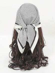 1條千鳥格印花多功能時尚方巾 - 彩色 - 查看 2