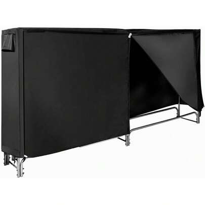 Stojak na drewno opałowe, stojak na drewno opałowe z wodoodporną pokrywą Stojak na drewno opałowe wykonany z metalu z podniesionymi nogami, uchwyt na drewno opałowe do użytku wewnątrz i na zewnątrz