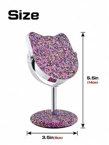 One Animal-Shaped Personalized Makeup Mirror, Excellent Product For Women's Makeup - Purple - View 3