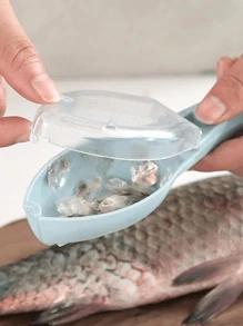 1 paquete Herramienta de escamado de pescado de mano, 1 pieza/2 piezas/3 piezas por paquete, quitador de piel de pescado con cubierta, apto para escamar pescado sin lastimar las manos, multicolor - Un tamaño Decoración de habitación Decoración del hogar Decoración de otoño Decoración de dormitorio