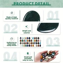 5/10/15入組隨機挑選擔憂石,淚滴水晶成批0.9英寸水滴寶石拇指治愈壓力口袋石淚滴掛墜成批石頭裝飾品,適用於巫術diy冥想 - 裸石水滴 - 查看 3