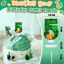 0-9 数字生日蜡烛、生日快乐蛋糕装饰、生日烘焙庆祝团聚周年纪念、恐龙主题派对用品最佳礼物 - 恐龍 - 查看 3