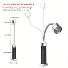 1入燒烤用燈,適用於戶外燒烤,燒烤用磁性led燈,可360度彎曲,具耐候性的燒烤配件 - 黑色 - 查看 3