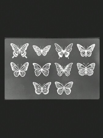 1 Paquete/20 Piezas Pegatinas De Mascotas En Forma De Mariposa Y Concha Con Diseño Hueco Para Scrapbooking Y Decoración