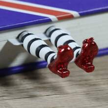 1 件 3D 高跟鞋书签 18*5 厘米腿手工书签书本爱好者办公室学校用品文具 - 黑與白 - 查看 3