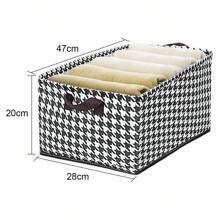1入迷你收納籃,混合收納盒,無紡布製貼身收納袋適用於化妝品,書籍,玩具,家居裝飾,衣櫥收納盒 - 千鳥格布藝收納筐 - 查看 6