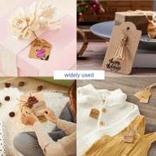 100pcs Kraft Paper Gift Tags, Blank Gift Tags, Hang Tags - Khaki - View 4