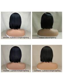 Parrucche sintetiche corte a caschetto per donne e ragazze, colori nero naturale, marrone chiaro e marrone scuro, resistenti al calore