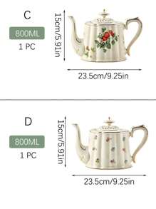 2pcs/set 220ml European Style Vintage Floral Ceramic Cup & Saucer Set, Golden Rim Large Tea Cup, For Home, Restaurant, Coffee & Tea Time