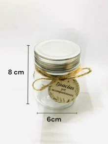Thank You Glass Jars, PACKS OF 3,6 AND 12 PZS. Clear Glass Jar, With Silver Screw Lid, Thank You Card And Decorative Bow, Memory Jar, Jars For Sweets, Chocolates. Gift Jars, Souvenirs... - 6個 - 查看 2
