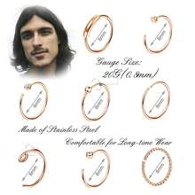 40入組20g 316l不鏽鋼鼻環圈鼻釘穿孔套裝唇/鼻/唇珠寶玫瑰金 - 玫瑰金 - 查看 5