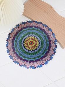 1 件精美 3D 装饰，不锈钢 3D 装饰，带 360° 旋转挂钩，室内外花园装饰，曼陀罗装饰，创意礼物 - 紫色 - 查看 3