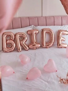 2入組16英吋新娘字母形鋁膜氣球（金色/銀色/玫瑰金）,適用於訂婚/婚禮/派對裝飾,單一主題派對,單身派對裝飾,場景佈置,攝影背景和氛圍營造道具 - 玫瑰金 - 查看 1