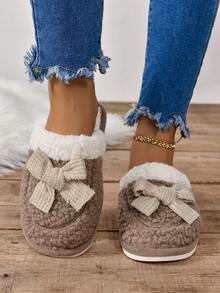 Women's  Slippers, Winter Cute Bedroom Indoor Home Non-Slip Warm Plush  Slippers - Brown - View 3