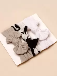 3pcs Nylon Leopard Print Bowknot Baby Headbands (Paper Card Is For Decoration) Love Valentine