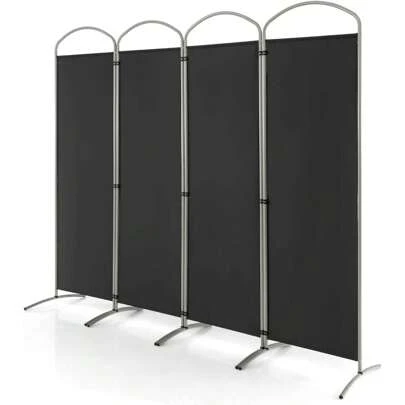 Foldable Room Divider, 188 Cm Privacy Screen With Metal Frame, Partition Wall Privacy Screen For Living Room, Bedroom, Office