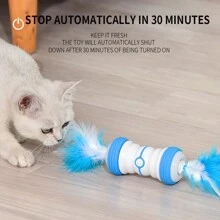 智能自動旋轉貓引誘器：電動互動式貓玩具魔術棒 - 灰色 - 查看 5