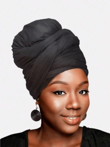 Z.H.A 1入女性波西米亞風彈性頭帶帽_tw - 黑色 - 查看 6