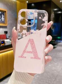 Funda rosa con gráficos de letras compatible con iPhone 11, iPhone 13, Galaxy S23 Ultra - Multicolor - Ver 9
