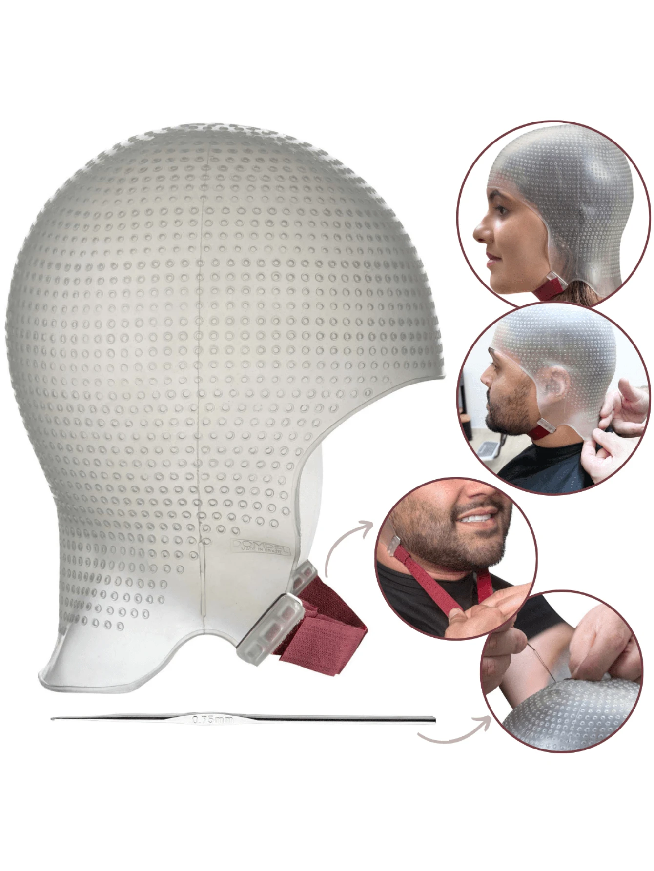 Touca para Luzes Reflexo Mechas Luzes 2400furos Romana Sparta Alinhada - Transparente - Visão 1