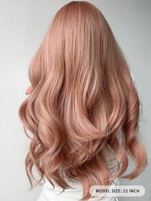 22英寸蓮花粉合成髮片,配有水波狀劉海,妝扮靚麗 - 藕粉色 - 查看 5