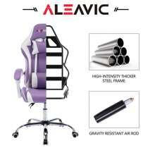 DYHOME Gaming Chair Racing Chair Ergonomic Office Chair PC Gaming Armchair High Backrest, Purple White - 紫色 - 查看 6