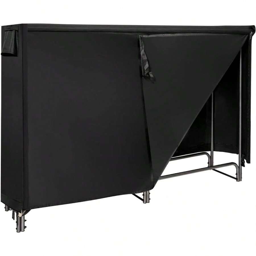 Firewood Rack, Firewood Rack With Waterproof Cover Firewood Rack Made Of Metal With Raised Legs, Firewood Holder For Indoor & Outdoor Use - 灰色 - 查看 1