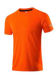 Men's Sportswear Set, 3pcs Tight-Fit Quick-Dry Outfit For Exercise, Running, Basketball And Outdoor Activities Gym Clothes Men, Athletic Suit, Tracksuit - Orange - View 2