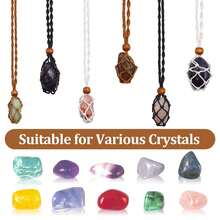 9入組水晶吊墜座,s/m/l可調式水晶座,網套水晶吊墜座,適用於diy珠寶製作工藝配件,項鍊繩,黑色/咖啡色/白色（9入組水晶網：3種顏色（黑色/咖啡色/純白色）*3種尺寸（大/中/小）） - 彩色 - 查看 3