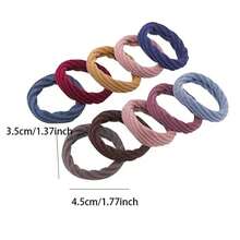 10pcs/Set Random Color Seamless Elastic Hair Ties & Morandi Collection Hair Accessories - Wavy Pattern - View 11