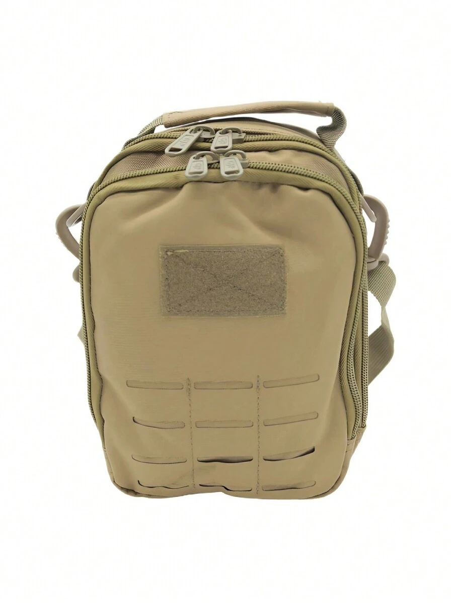 Mochila/Bandolera Pequeña Táctica Impermeable Estilo Militar Sistema Molle - Caqui - Ver 1