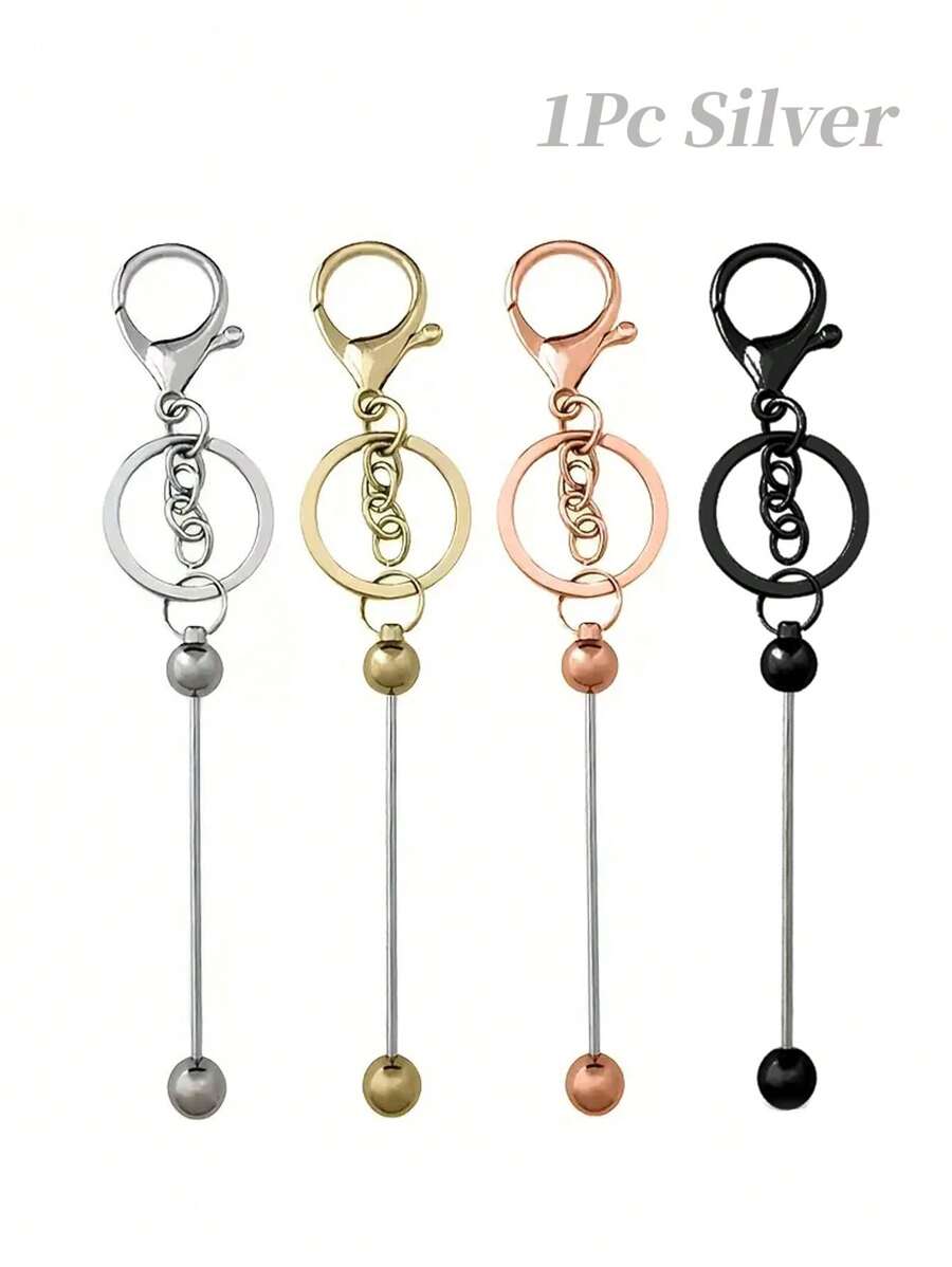 1 件不銹鋼珠鑰匙圈簡約風格鑰匙圈空白串珠鑰匙扣不銹鋼鑰匙扣環錢包包背包吊飾珠寶製作工藝配件女式女孩生日感恩節聖誕禮物 - 銀色 - 查看 1