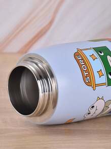 1個500ml創意不銹鋼真空杯,卡通圖案學生便攜可愛兒童水瓶 - 藍色 - 查看 8