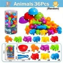 1pc Counting And Cognitive Early Education Toy For Children, Montessori Math Learning Game, Develop Intelligence And Brain Power, Soft Rubber Matching Math Toys With Categories And Fun Ocean Animals, Transportation, Dinosaurs, Etc. (Random Colors) - Multicolor - View 6