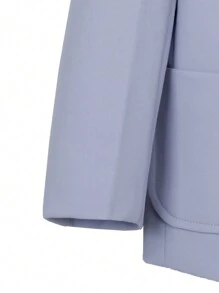 4pcs Young Boy Gentleman Suit Set: Blazer, Double-Breasted Vest, Pants, Tie - Blue - View 10
