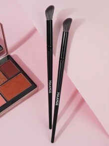 MAANGE 2pcs Professional Eye Makeup Brush Set,Eye Shadow Brush,Smudge Brush,Makeup Tools With Soft Fiber For Easy Carrying,Brush For Travel - Black - View 4