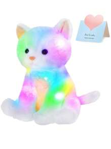 1入白色坐姿貓咪毛絨玩具 - 白色 - 查看 2