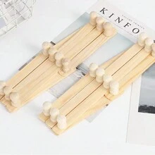 1pc Transformable Bamboo Coat Rack Hook For Home, Bedroom Door Hanging - Wood Color - View 8